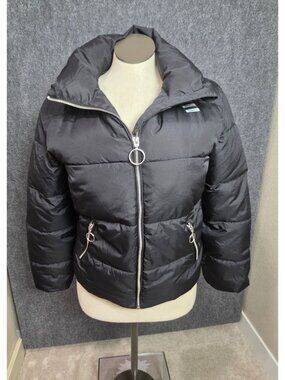 Altard State Black Puffer Jacket With Front Zip & Pockets Size S